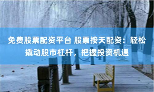 免費股票配資平臺 股票按天配資：輕松撬動股市杠桿，把握投資機遇